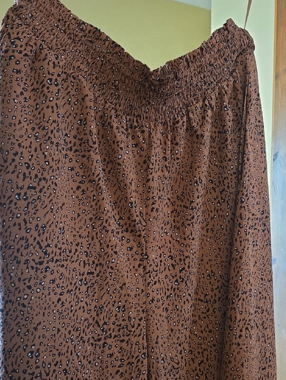 FSL Apparel - Women's Wide-Leg High-Waist Leopard-Print Palazzo Pants Size L